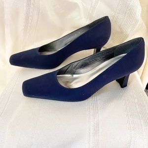 Stuart Weitzman Navy Leah Fabric Shoes